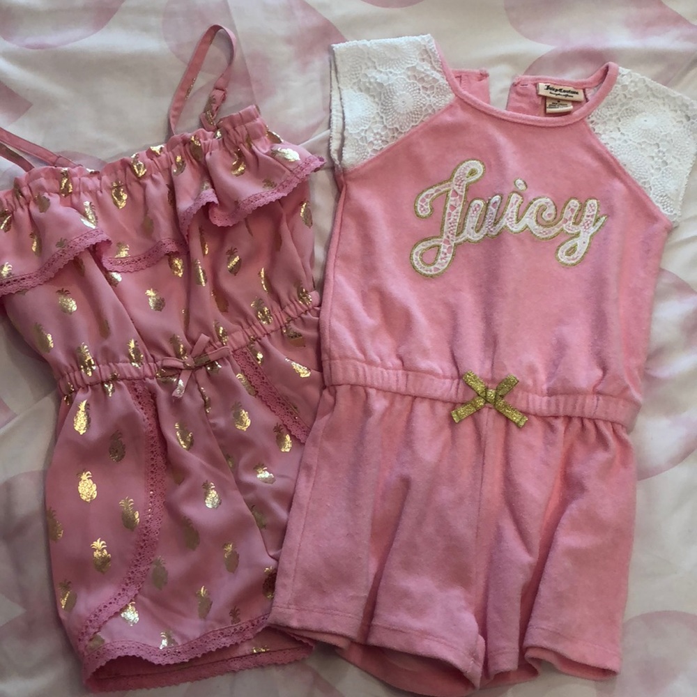 2 pink juicy rompers